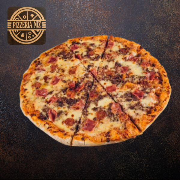 PIZZA COMBINADA CARNE DESMECHADA MAIZ CHORIZO